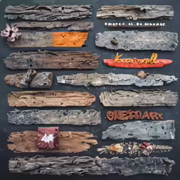 a bunch of clothes pins and stickers that are on a board