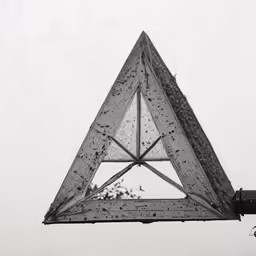 the triangle is made of water droplets on the surface