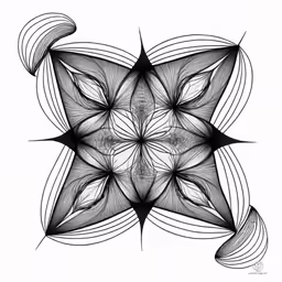 a black and white pattern that looks like an intricate star