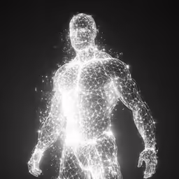 a man in a space suit standing and staring