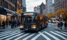 a bus that is sitting in the street