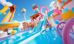 an artistic shot of a colorful pool