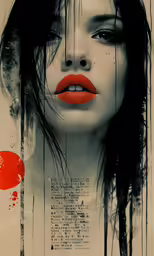 the image shows an abstract background with a young girl