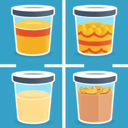 a few cups with some food inside of it