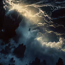 a very cloudy sky over a sea of dark water