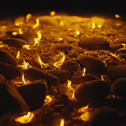 a pizza is full of burnt pizza dough