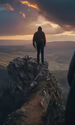 a man standing at the edge of a cliff