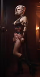 the woman is posing for a photograph in her underwear