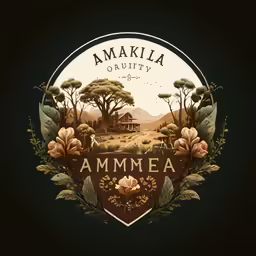 a painting with the word amakila and flowers in front of it