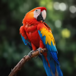 a bird is perched on a branch outside