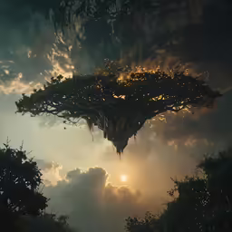 there is a tree structure with many branches on it