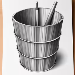 a drawing of a cup with a pen