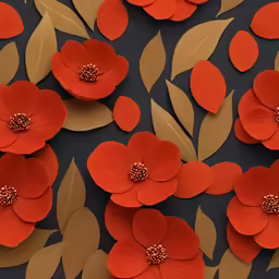 a wallpaper with some red flowers on it