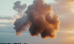 large cloud of smoke going from a plant that is very dark