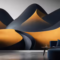 the art piece, called the wave, is designed to look like an island with large hills and curves