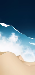 illustration of sand dunes with mountain backdrop