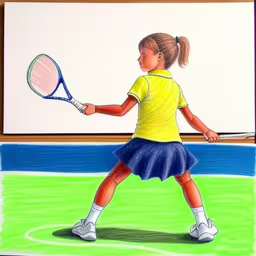 a picture of a girl on the tennis court