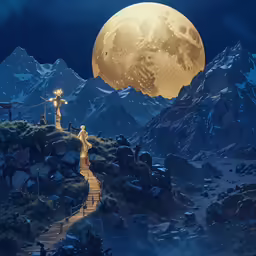 a cartoon image of people on a rocky hill