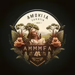 an artisticly designed emblem for an amoka garimita beer
