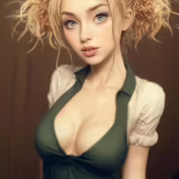 a photo of a female in a green shirt