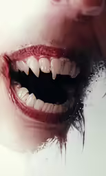 a mouth showing the teeth and tongue of a man