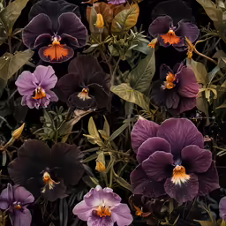 a bunch of flowers that are purple and orange