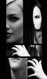 six different shots of a women with hair in four sections