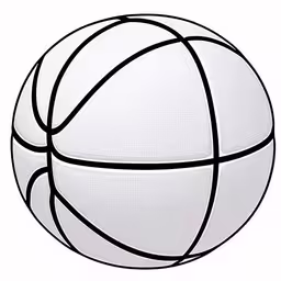 a black and white photograph of a basketball,an empty white ball with black lines