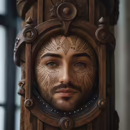 a man has his face drawn into the mirror