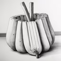 an unusual object consisting of bananas in an arrangement