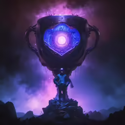 there is a man standing on top of a tower
