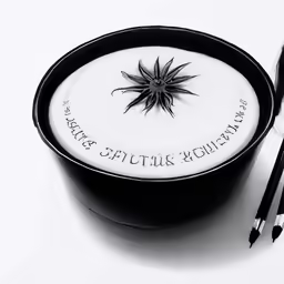 the bowl on the table has a sharp knife next to it