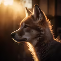 a wolf that is in the sun light
