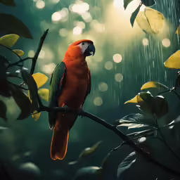 a bird is sitting on a tree branch