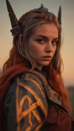 an image of a woman wearing a viking costume
