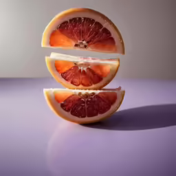 grapefruits cut in half and stacked on top of each other