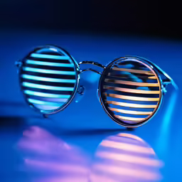 a pair of sunglasses sitting on top of a counter