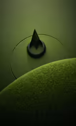 there is an image of a green golf course with a hole