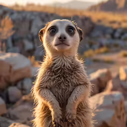 there is a very small animal that is standing on his hind legs