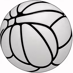 a basketball on a white background,a basketball that is in black and white with the ball painted on it