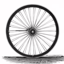 a drawing of an old fashioned bike wheel