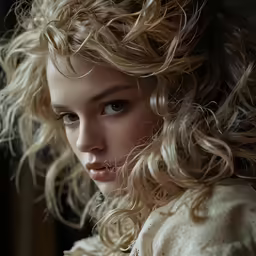 a very pretty girl with some curly hair