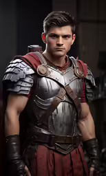 a man in costume with a sword standing next to him