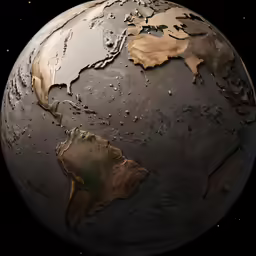 an image of the earth showing oceans in color