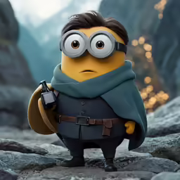 the character despicade from the despicade movie holding a camera