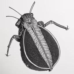 a drawing of a bug on the ground