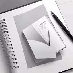 a photo taken inside a spiral bound notebook on a desk next to a black pen