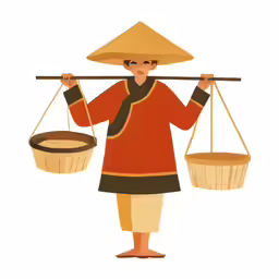 a person holding two pots and a metal ladle