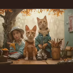 a child wearing a hat and holding a cat