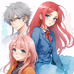 an anime couple dressed in school uniforms